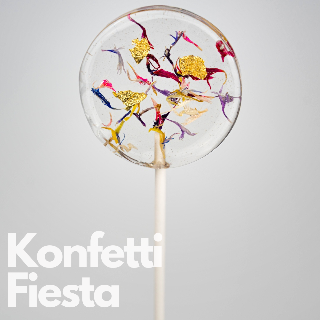 Flowerpops "Confetti Fiesta" with gold leaf