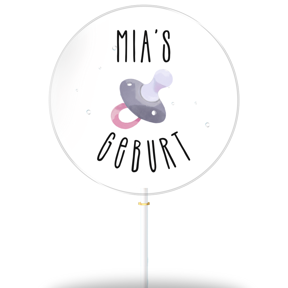 Mia's birth "pacifier"